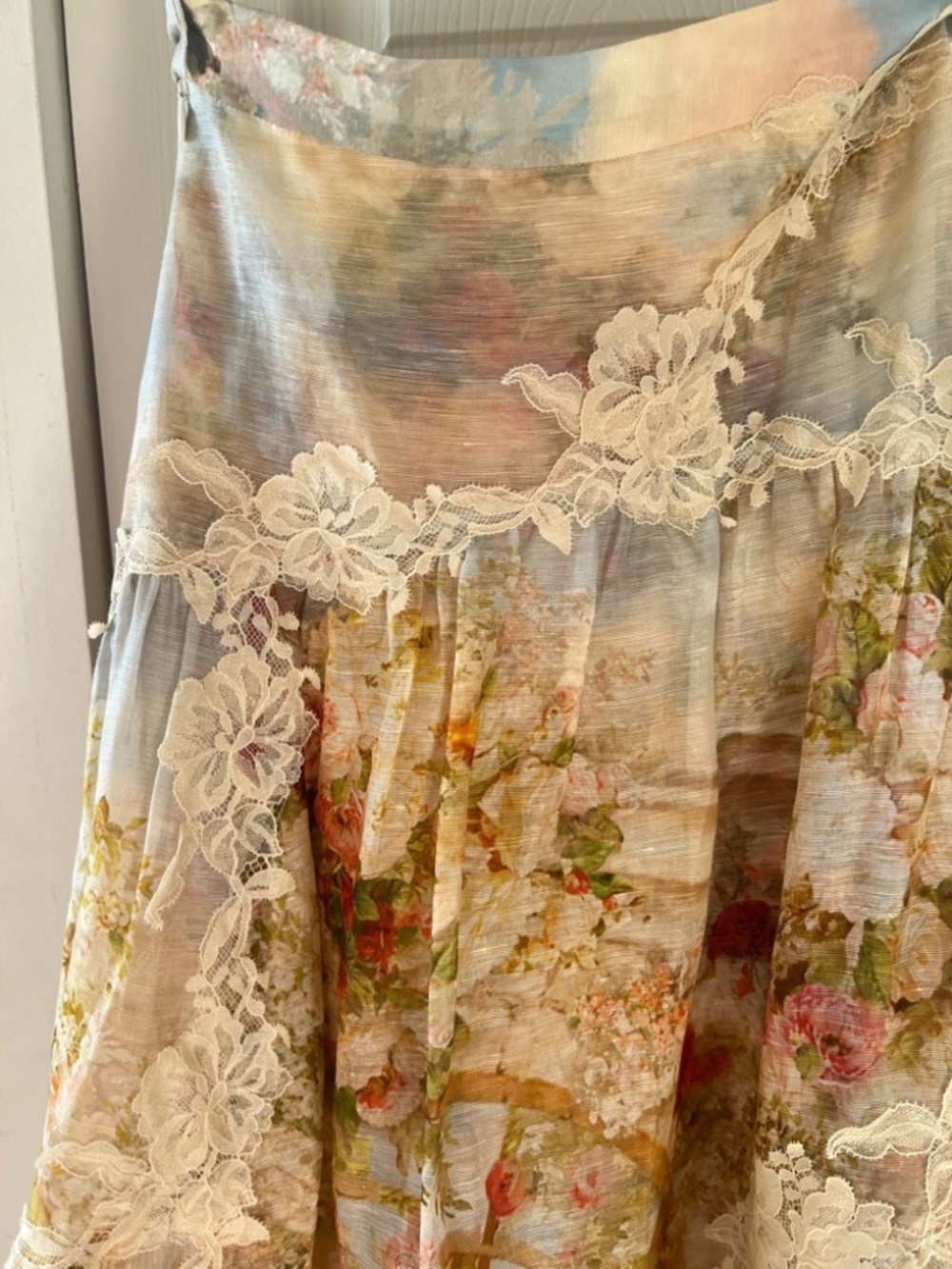 Zimmermann Luminosity Asymmetrical Bias Printed Midi Skirt Size 0 - Picture 4 of 8